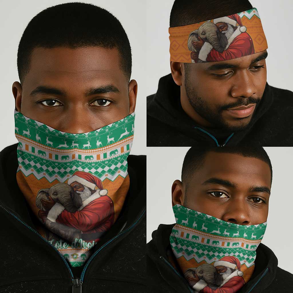Afro Ivory Coast Christmas Neck Gaiter Black Santa Afishapa - African Pattern LT15