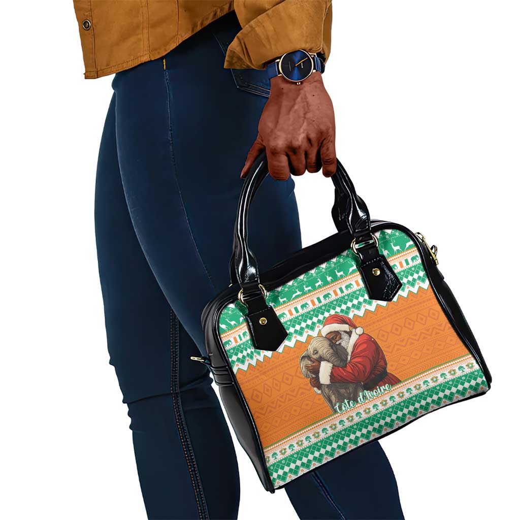 Afro Ivory Coast Christmas Shoulder Handbag Black Santa Afishapa - African Pattern