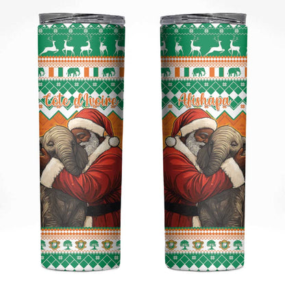 Afro Ivory Coast Christmas Skinny Tumbler Black Santa Afishapa - African Pattern