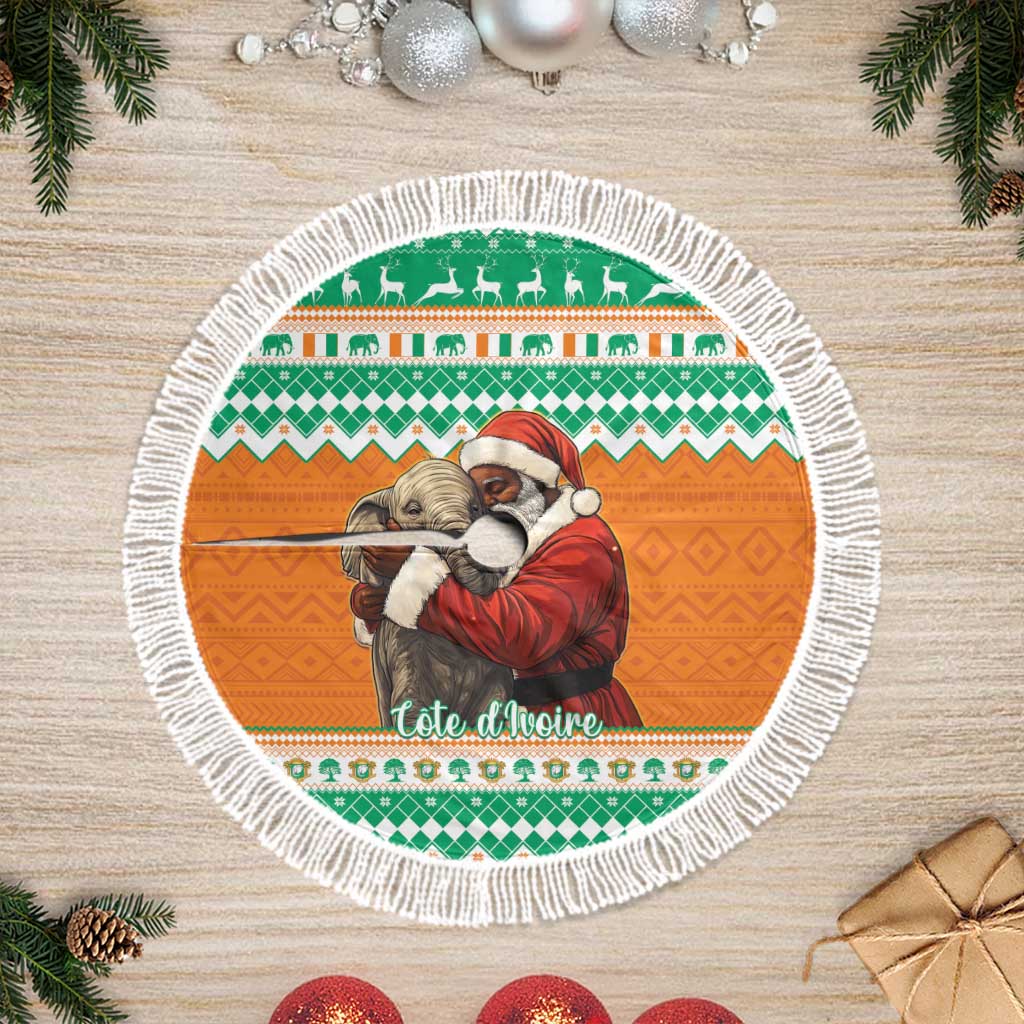 Afro Ivory Coast Christmas Tree Skirt Black Santa Afishapa African Pattern