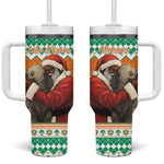 Afro Ivory Coast Christmas Tumbler With Handle Black Santa Afishapa - African Pattern