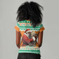 Afro Ivory Coast Christmas Women V-Neck T-Shirt Black Santa Afishapa - African Pattern