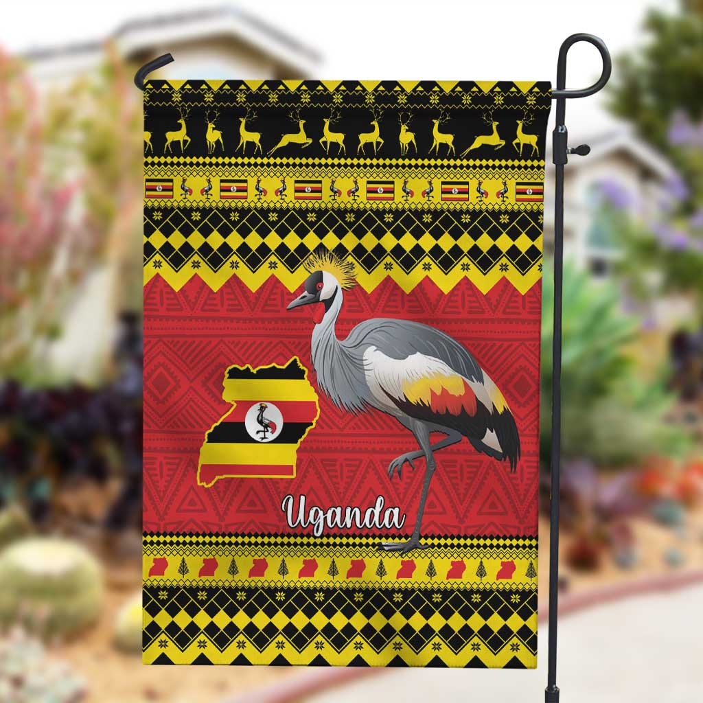 Afro Uganda Christmas Garden Flag Grey Crowned Crane Sekukkulu Ennugi