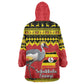 Afro Uganda Christmas Kid Wearable Blanket Hoodie Grey Crowned Crane Sekukkulu Ennugi