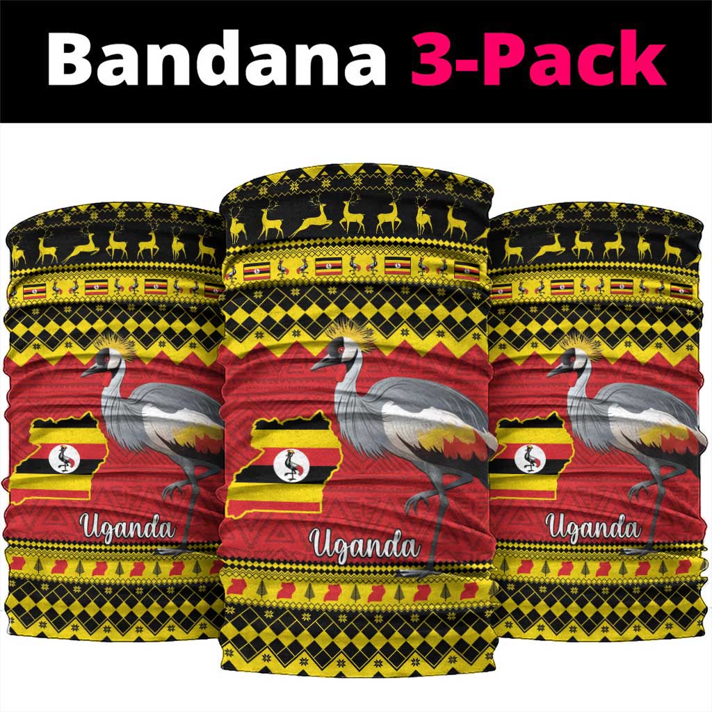 Afro Uganda Christmas Neck Gaiter Grey Crowned Crane Sekukkulu Ennugi LT15