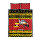 Afro Uganda Christmas Quilt Bed Set Grey Crowned Crane Sekukkulu Ennugi