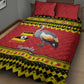 Afro Uganda Christmas Quilt Bed Set Grey Crowned Crane Sekukkulu Ennugi