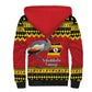 Afro Uganda Christmas Sherpa Hoodie Grey Crowned Crane Sekukkulu Ennugi