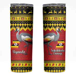 Afro Uganda Christmas Skinny Tumbler Grey Crowned Crane Sekukkulu Ennugi