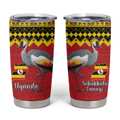 Afro Uganda Christmas Tumbler Cup Grey Crowned Crane Sekukkulu Ennugi