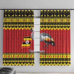 Afro Uganda Christmas Window Curtain Grey Crowned Crane Sekukkulu Ennugi