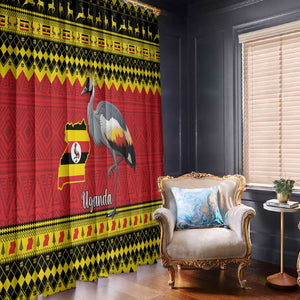 Afro Uganda Christmas Window Curtain Grey Crowned Crane Sekukkulu Ennugi