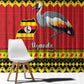 Afro Uganda Christmas Window Curtain Grey Crowned Crane Sekukkulu Ennugi