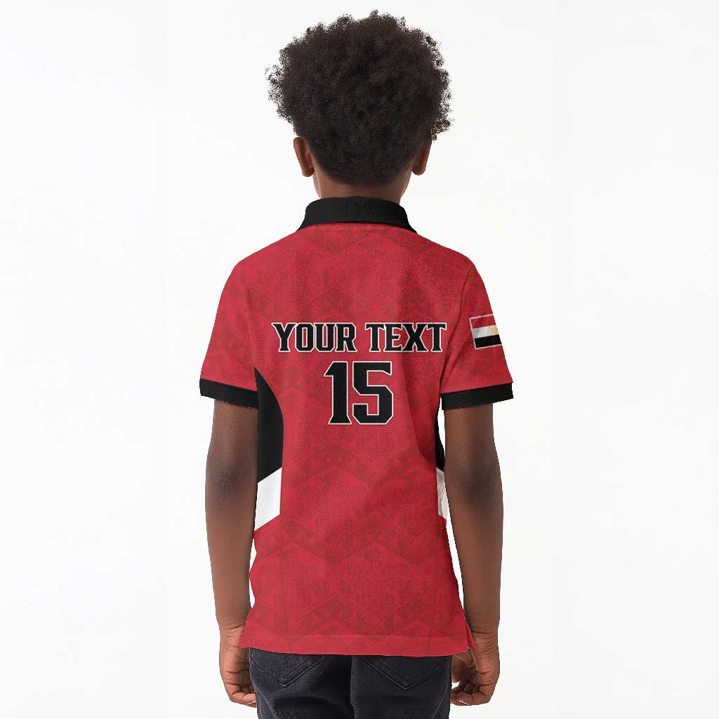Custom Egypt Football Kid Polo Shirt Pharaohs Road To The World 2026 - African Pride