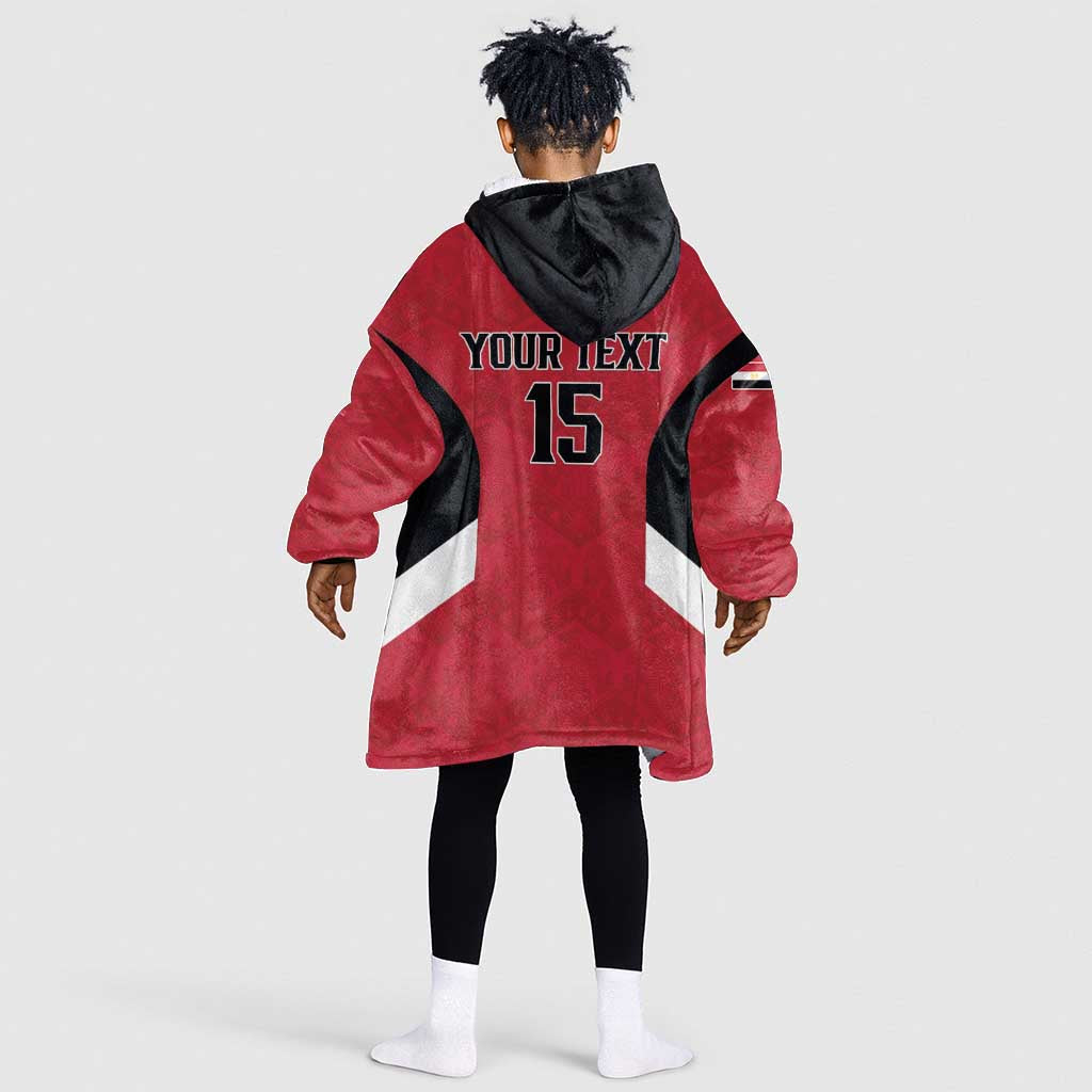 Custom Egypt Football Kid Wearable Blanket Hoodie Pharaohs Road To The World 2026 - African Pride