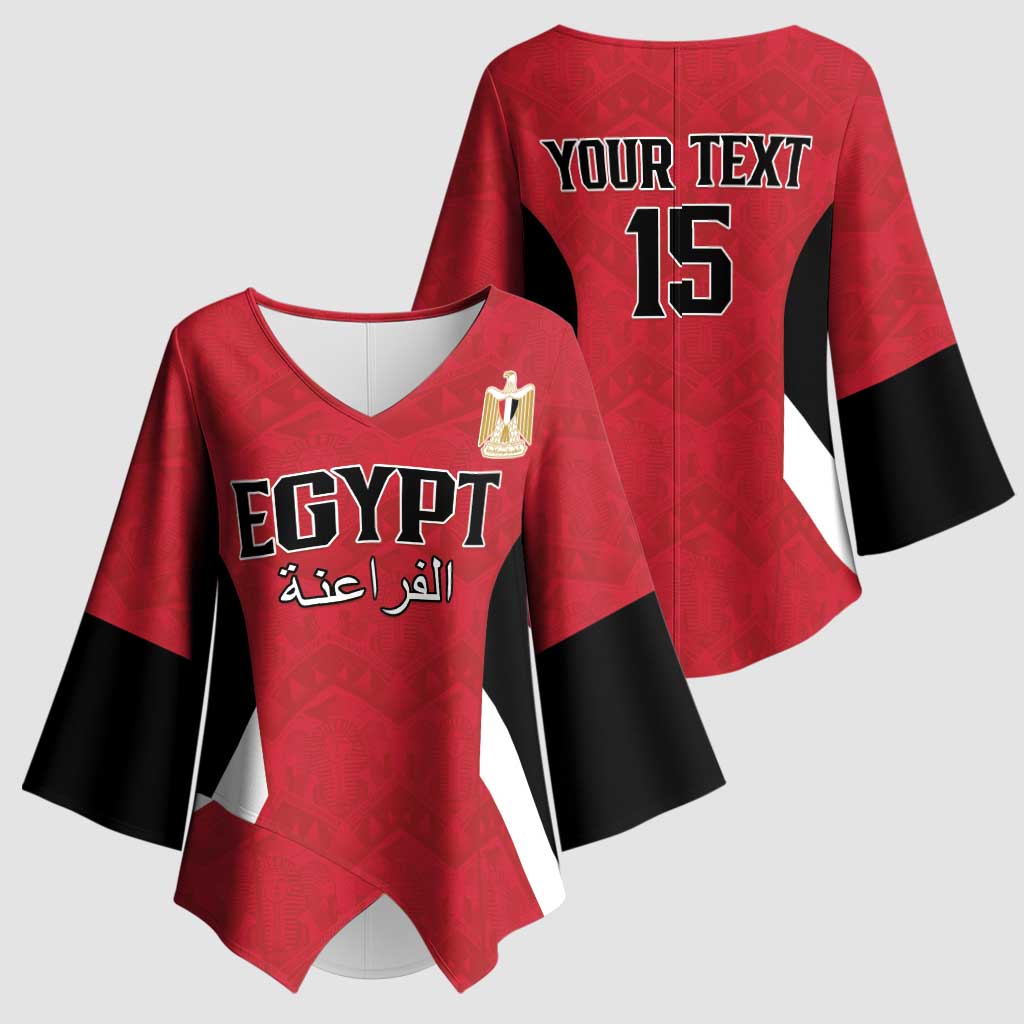 Custom Egypt Football Kimono Sleeve Blouse Pharaohs Road To The World 2026 - African Pride