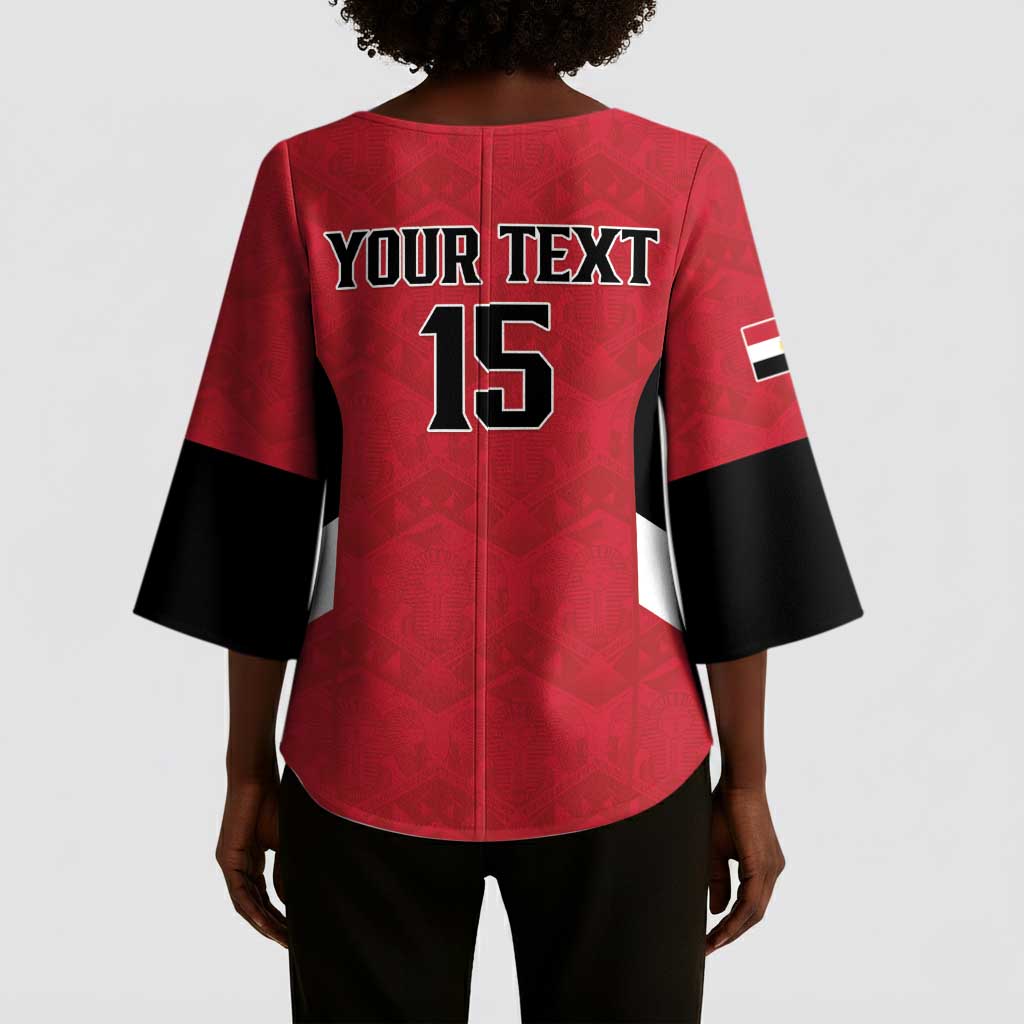 Custom Egypt Football Kimono Sleeve Blouse Pharaohs Road To The World 2026 - African Pride