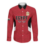 Custom Egypt Football Long Sleeve Button Shirt Pharaohs Road To The World 2026 - African Pride