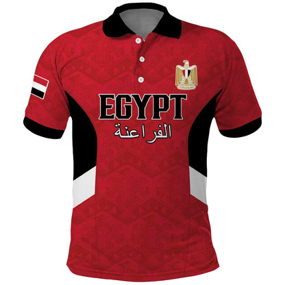 Custom Egypt Football Polo Shirt Pharaohs Road To The World 2026 - African Pride
