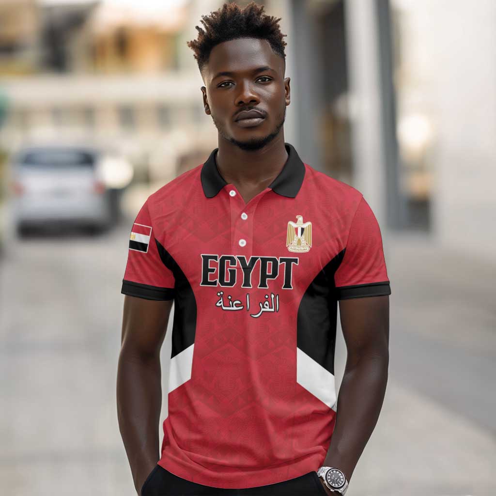Custom Egypt Football Polo Shirt Pharaohs Road To The World 2026 - African Pride