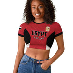 Custom Egypt Football Raglan Cropped T shirt Pharaohs Road To The World 2026 - African Pride