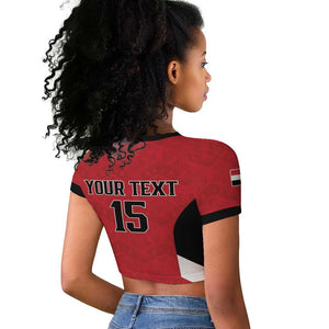 Custom Egypt Football Raglan Cropped T shirt Pharaohs Road To The World 2026 - African Pride