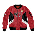 Custom Egypt Football Sleeve Zip Bomber Jacket Pharaohs Road To The World 2026 - African Pride