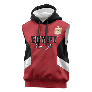 Custom Egypt Football Sleeveless Hoodie Pharaohs Road To The World 2026 - African Pride