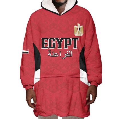 Custom Egypt Football Wearable Blanket Hoodie Pharaohs Road To The World 2026 - African Pride