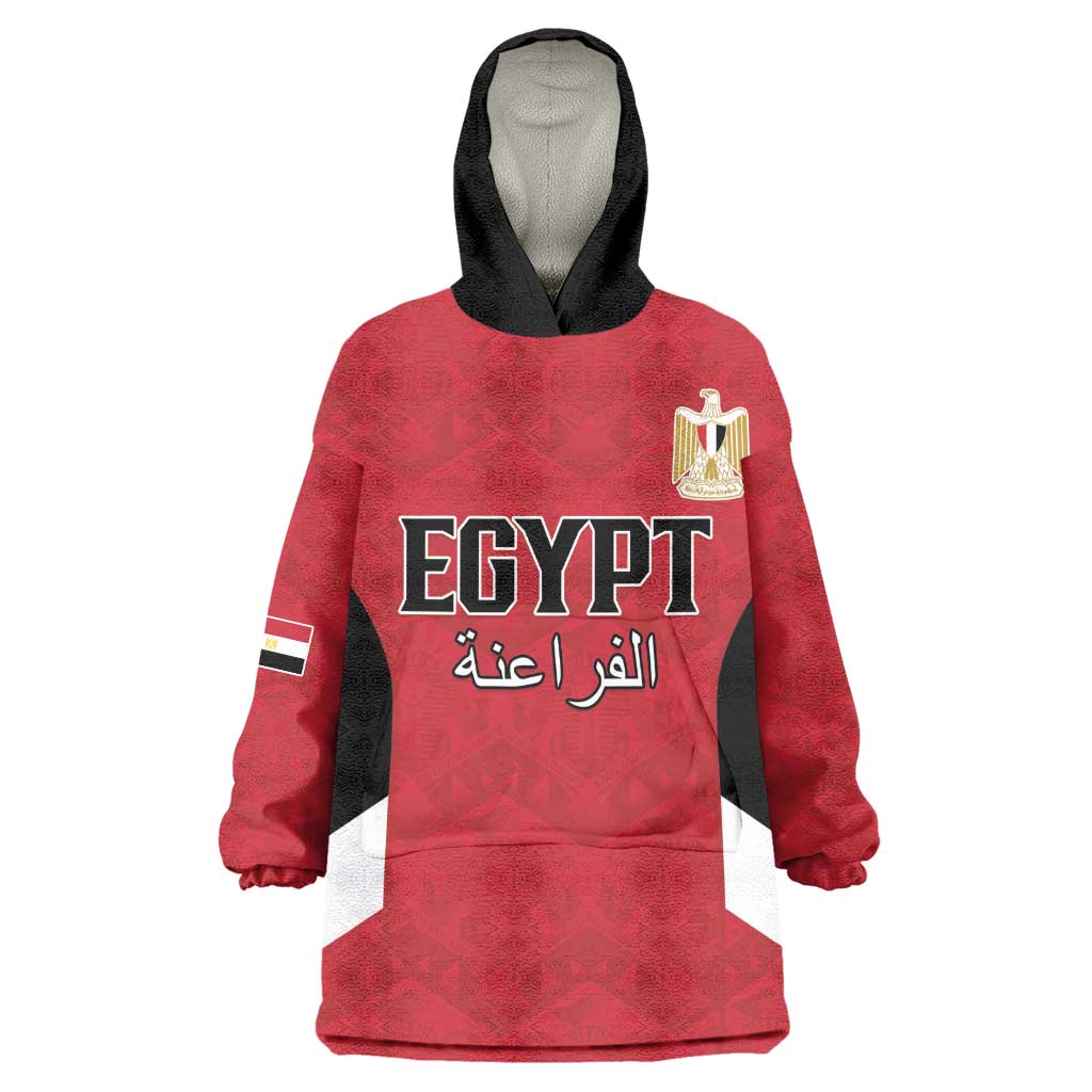 Custom Egypt Football Wearable Blanket Hoodie Pharaohs Road To The World 2026 - African Pride