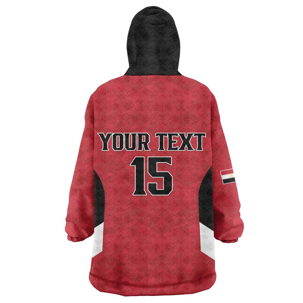 Custom Egypt Football Wearable Blanket Hoodie Pharaohs Road To The World 2026 - African Pride