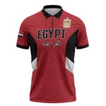 Custom Egypt Football Zipper Polo Shirt Pharaohs Road To The World 2026 - African Pride