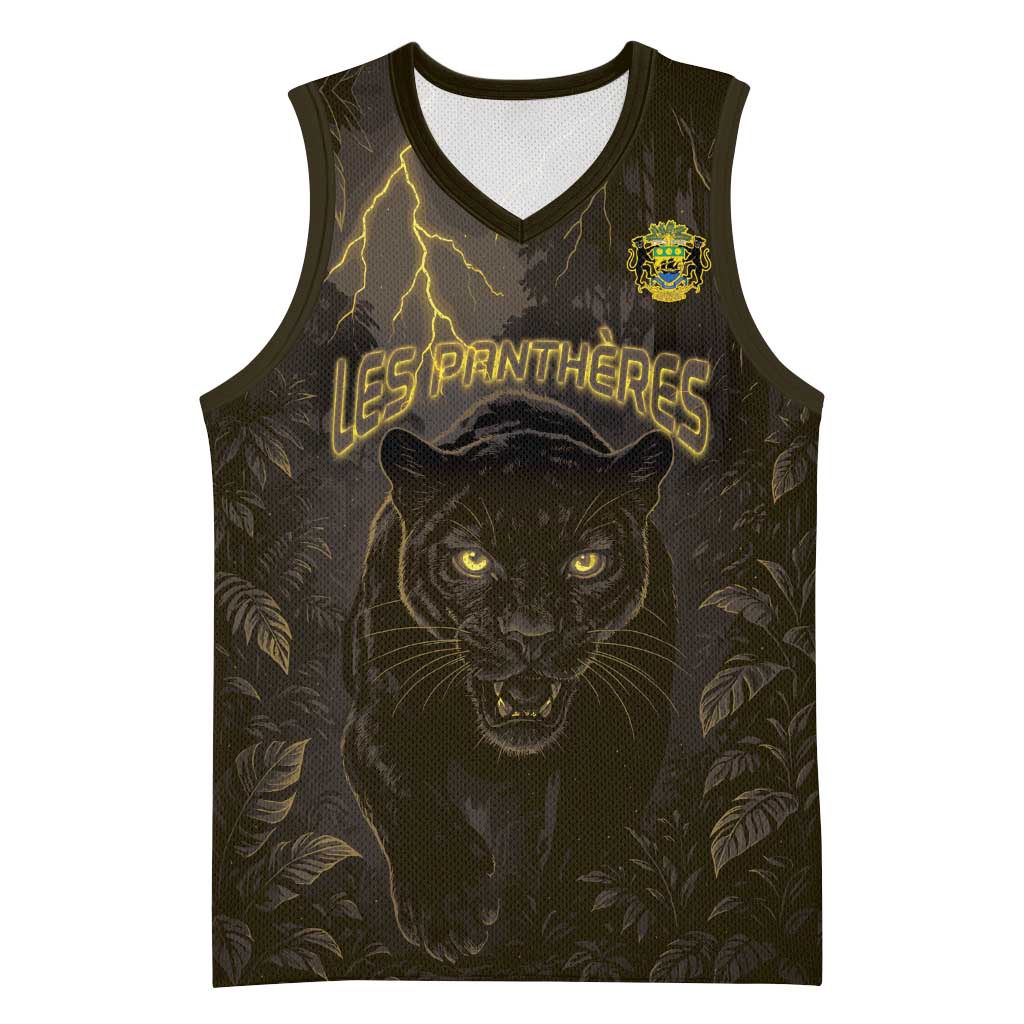 Custom Gabon Football Basketball Jersey Black Panther Thunder - African Pride