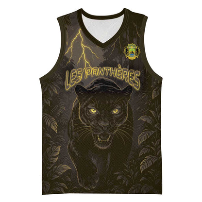 Custom Gabon Football Basketball Jersey Black Panther Thunder - African Pride