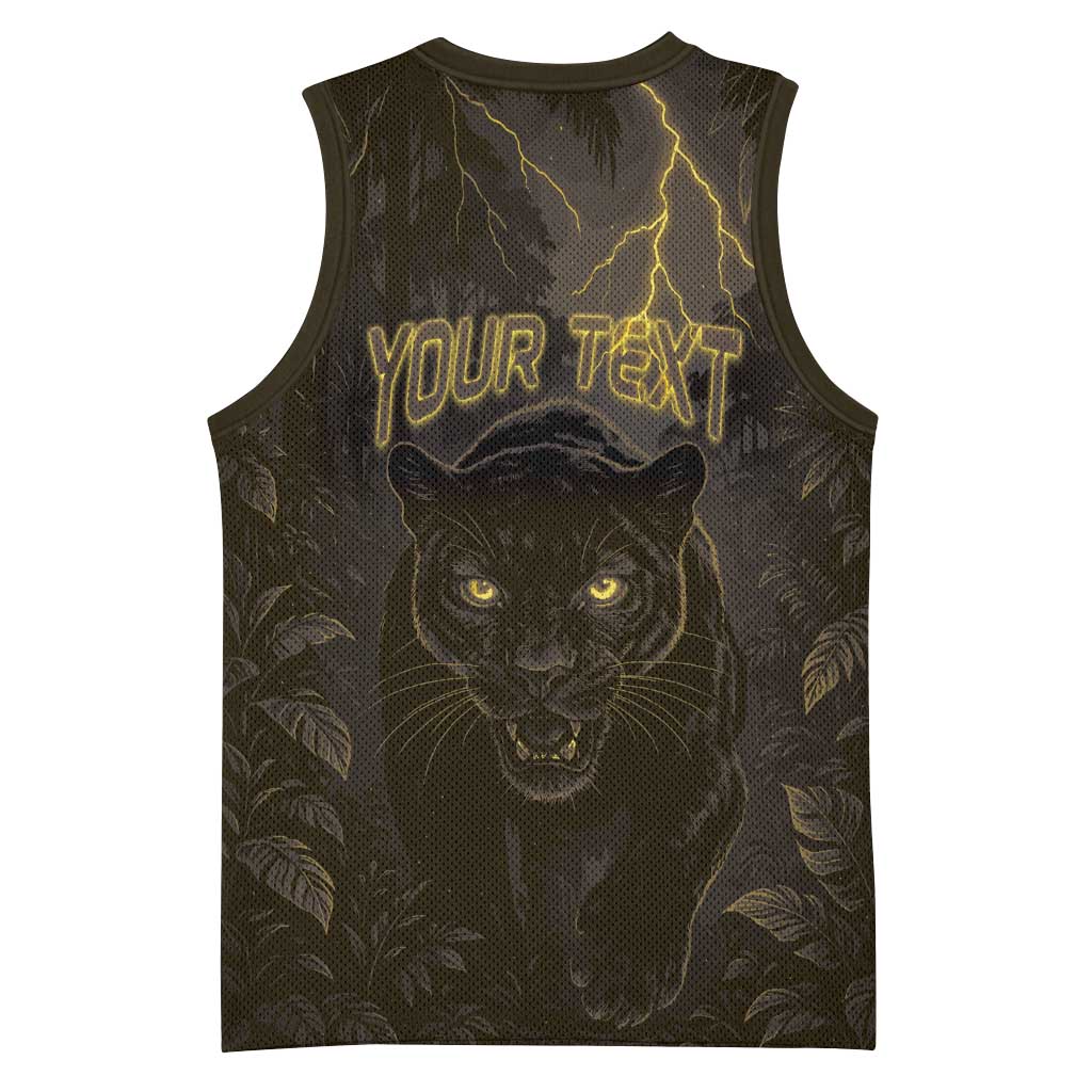 Custom Gabon Football Basketball Jersey Black Panther Thunder - African Pride