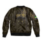Custom Gabon Football Bomber Jacket Black Panther Thunder - African Pride