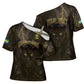 Custom Gabon Football Cross Shoulder Shirt Black Panther Thunder - African Pride