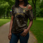 Custom Gabon Football Cross Shoulder Shirt Black Panther Thunder - African Pride