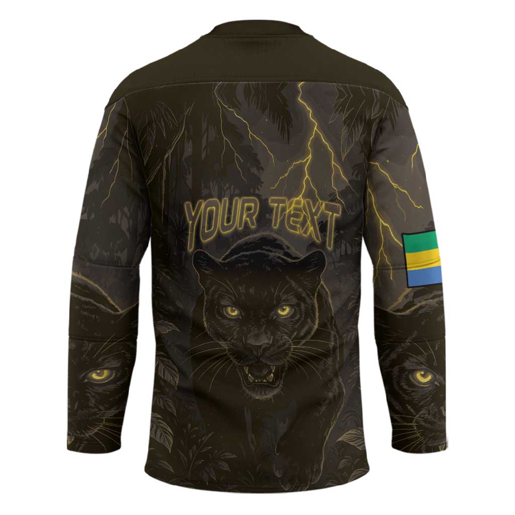 Custom Gabon Football Hockey Jersey Black Panther Thunder - African Pride