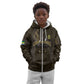 Custom Gabon Football Kid Hoodie Black Panther Thunder - African Pride