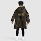 Custom Gabon Football Kid Wearable Blanket Hoodie Black Panther Thunder - African Pride