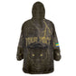 Custom Gabon Football Kid Wearable Blanket Hoodie Black Panther Thunder - African Pride