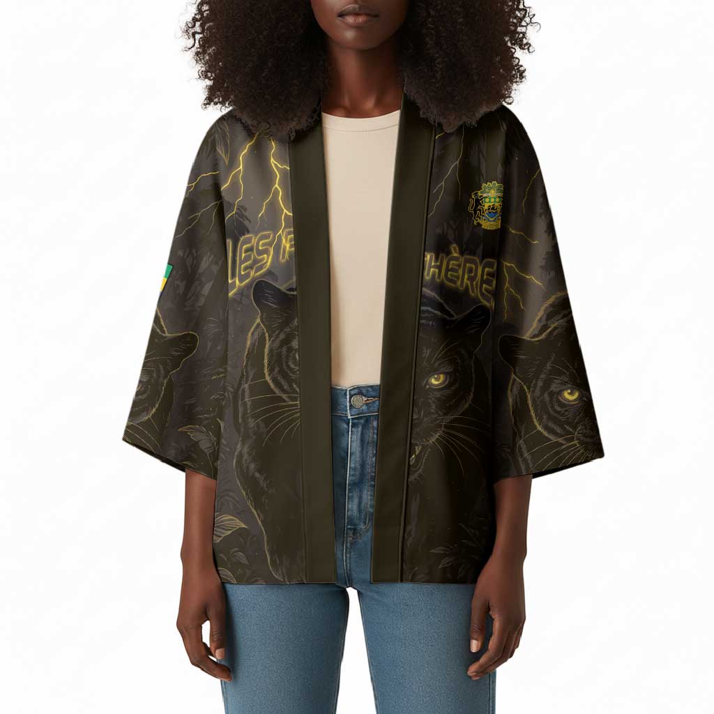 Custom Gabon Football Kimono Black Panther Thunder - African Pride