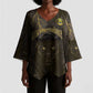 Custom Gabon Football Kimono Sleeve Blouse Black Panther Thunder - African Pride