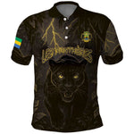 Custom Gabon Football Polo Shirt Black Panther Thunder - African Pride