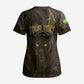 Custom Gabon Football Scrub Top Black Panther Thunder - African Pride