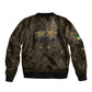 Custom Gabon Football Sleeve Zip Bomber Jacket Black Panther Thunder - African Pride
