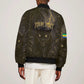 Custom Gabon Football Sleeve Zip Bomber Jacket Black Panther Thunder - African Pride