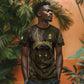 Custom Gabon Football T shirt Black Panther Thunder - African Pride