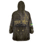 Custom Gabon Football Wearable Blanket Hoodie Black Panther Thunder - African Pride